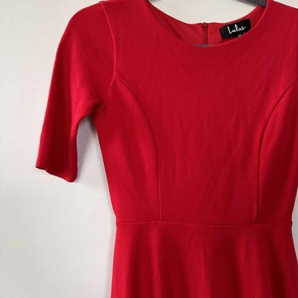 Lulu’s Sheer Factor Red Mesh Skater Dress - Picture 8 of 14